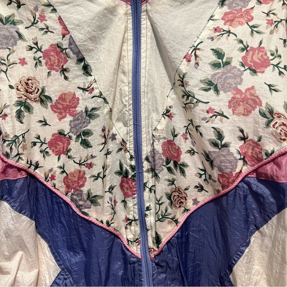 Vintage 90s Bolo Spirit Lavender Flowers Windbreaker Jacket Size Large - Picture 13 of 14